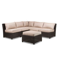 Inspired Visions Siesta Key 93'' W Outdoor Wicker Reversible Patio Sectional with Sunbrella Cushions