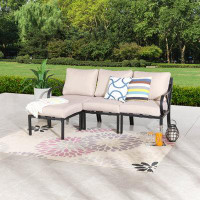 Lark Manor Torpoint 72" Wide Outdoor Reversible Patio Sectional with Cushions