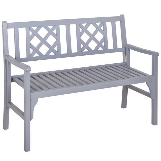 Garden Bench 47.5" x 21.75" x 35.5" Gray in Patio & Garden Furniture - Image 2