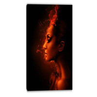Design Art Portrait Burning Woman Head - Graphic Art Print