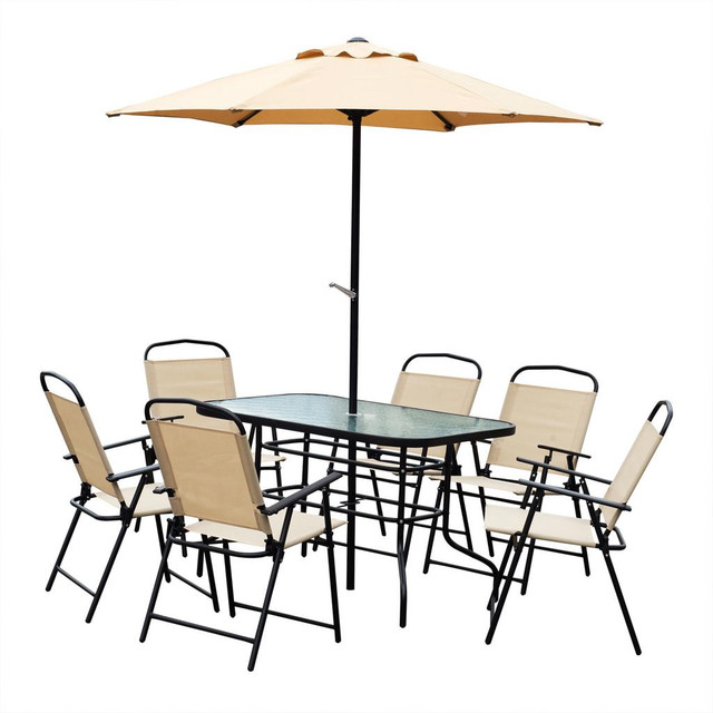 Patio Dining Set 21.3" x 26" x 35.4" Beige in Dining Tables & Sets - Image 2