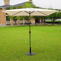 Arlmont & Co. Patio Umbrella Outdoor Waterproof Umbrella, Crank And Button Tilt, Do Not Flip, Suitable For Garden Backya