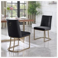 Everly Quinn Dining Chairs, Velvet Upolstered Side Chair (Set of 2)