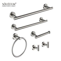 SOUEEUM 6 Piece Stainless Steel Bathroom Hardware Set