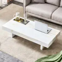 Wenty A Modern And Practical Coffee Table With Imitation Marble Patterns, Made Of MDF Material. The Fusion Of Elegance A