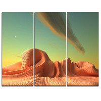 Made in Canada - Design Art 3D Alien World Surreal Fantasy - 3 Piece Graphic Art on Wrapped Canvas Set