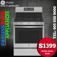 GE Profile PC2B935YPFS 30 Free Standing Dual Fuel Range Self Clean &amp; Air Fry Stainless Steel color