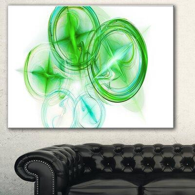 Design Art 'Green Fractal Desktop' Graphic Art Print on Wrapped Canvas in Desks