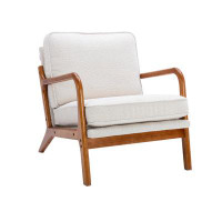 George Oliver Modern Wood Frame Armchair: Stylish Accent Chair and Lounge Chair