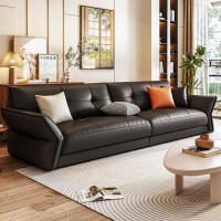Crafts Design Trade 109.06" Coffee Genuine Leather Modular Sofa cushion couch
