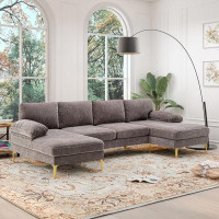Mercer41 Jasamine 111" Wide Chenille Symmetrical Sofa & Chaise