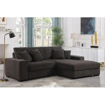 Latitude Run® Samonte 2-piece Modern Sectional With Chaise In Grey Chenille