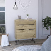 ZeaZu 30" Light Oak Manufactured Wood Three Drawer Dresser