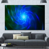 Made in Canada - Design Art 'Blue Fractal Whirlpool Design' Graphic Art on Wrapped Canvas
