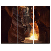 Made in Canada - Design Art Sunbeam In Antelope Canyon - 3 Piece Graphic Art on Wrapped Canvas Set