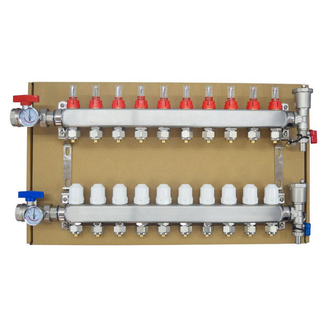 Radiant Heat Manifold 10 Loop PEX Tubing Manifolds Hydronic Radiant Floor Heating 053268 in Other Business & Industrial in Toronto (GTA) - Image 3