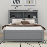 Cosmic Bookcase Full Size Bed with Trundle, Drawers and USB Plugs