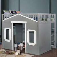FOA - House inspired Design in this Twin or Full sized Loft Bed  CM7132GY