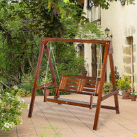 Outdoor Swing with Stand 64.6" x 48"  x 65" Teak