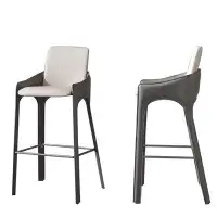 Recon Furniture Modern Bar Stool (Set of 2)With Saddle Leather Seat Cushion