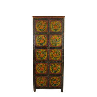 DYAG East Vintage 69" Tall Tibetan 5 Compartments Accent Cabinet