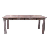 Gracie Oaks Satchel 31" Pine Solid Wood Four Leg Dining Table