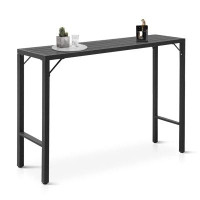 Ebern Designs 55" Bar Height Pub Table with Adjustable Feet - Metal Rectangular Dining Counter Table