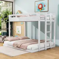Harriet Bee Stowmarket Wood Twin Over Full Bunk Bed with Built-in Ladder