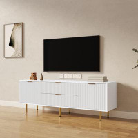 Mercer41 Warm White TV Cabinet , For Living Room Bedroom