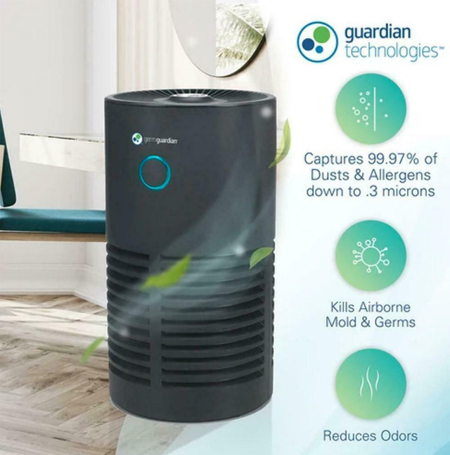 GERMGUARDIAN® 360-DEGREE TABLETOP AIR PURIFIER SYSTEM -- 99.97% HEPA FILTER --  Remove Smoke,  Pollen, Mold Spores... in Health & Special Needs - Image 4