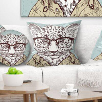 Made in Canada - East Urban Home Animal Hipster Leopard with Glasses Pillow