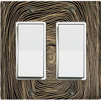 WorldAcc Metal Light Switch Plate Outlet Cover (Abstract Swirl Art Gray - Double Rocker)