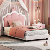 House of Hampton Upholstered Princess Bed With Crown Headboard