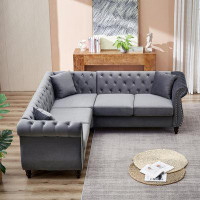 Rosdorf Park 83.5" L-shaped Sectional Couch Cover Set With 3 Pillows For Home & Office