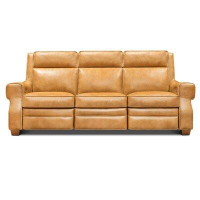 Eleanor Rigby Spencer 96" Genuine Leather Square Arm Reclining Sofa