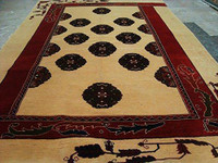 Elephant Foot Print Bokhara Afghan Vege Dyed Area Rug Hand Knotted Carpet (7.5 X 5)'