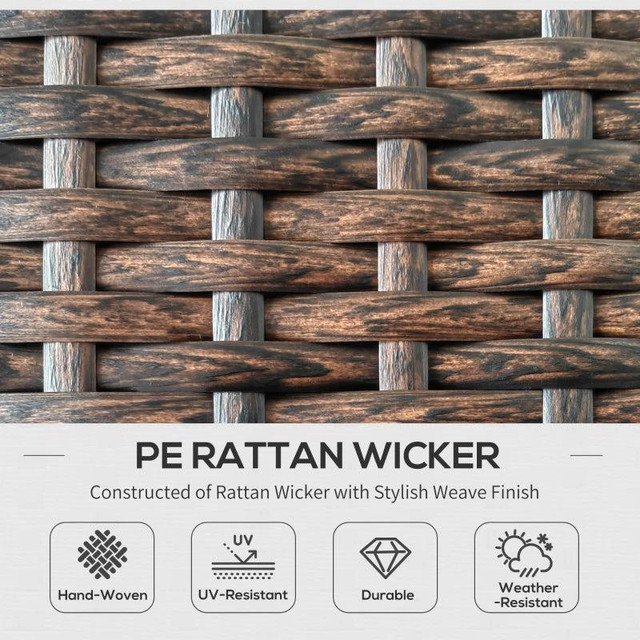 9pc Premium PE Rattan Wicker Sectional Conversation Outdoor Patio Set w 2 Loungers, Brown, Blue in Patio & Garden Furniture in British Columbia - Image 3