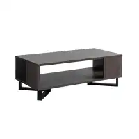 Latitude Run® Table basse de bureau moderne et moderne avec finition grise et noire