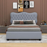 House of Hampton Full Size PU Leather Upholstered Platform Bed With 4 Drawers
