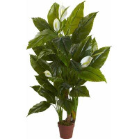 Charlton Home 54" Artificial Flowering Plant in Pot