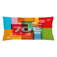 East Urban Home Ambesonne 70S Party Throw Pillow Cushion Cover, Retro Groovy Art Backdrop Colourful Geometric Abstract S