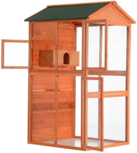 NEW 71 IN EXTRA LARGE OUTDOOR WOODEN BIRD CAGE & NESTING BOX BC5029