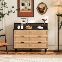 Bay Isle Home™ Rattan Storage Cabinet Rattan Drawer With LED Lights