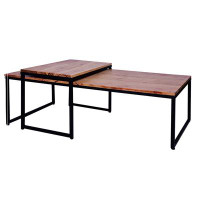 Loon Peak 2 Piece Rectangular Wood Nesting Coffee And End Table Set