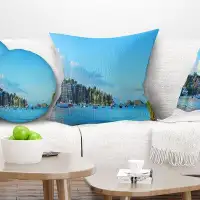 Made in Canada - East Urban Home Seashore St John Bay Panoramic View Pillow