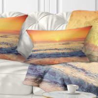Made in Canada - East Urban Home Beach Cloudscape over Seashore Lumbar Pillow
