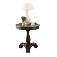 Alcott Hill Round Wood Pedestal Side Table