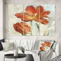 East Urban Home 'Orange Parrot Tuplip' Painting Multi-Piece Image on Wrapped Canvas