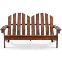 Highland Dunes Highland Dunes 2 Person Adirondack Chair Solid Wood Loveseat Backrest Arm Rest Patio Coffee