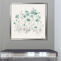 Made in Canada - Winston Porter 'Wildflowers II Turquoise' Watercolor Painting Print on Canvas